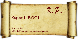 Kaposi Pál névjegykártya